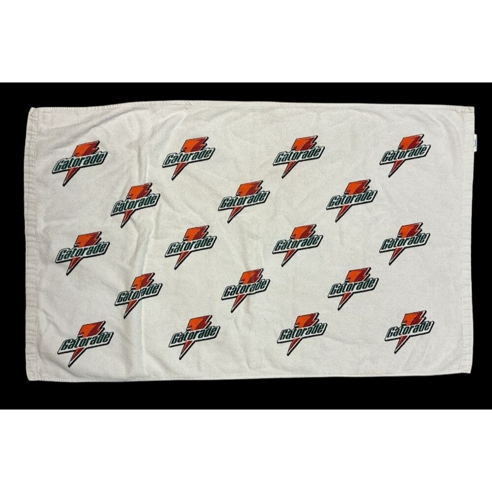 Vintage Gatorade Sports Gym Towel Spell Out Double Side Orange Red Bolt McArthur
